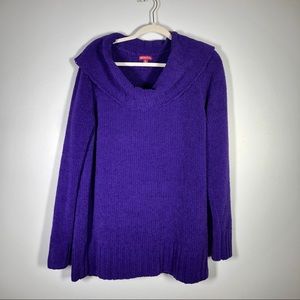Purple Chenille Cowl Neck Sweater (XL)